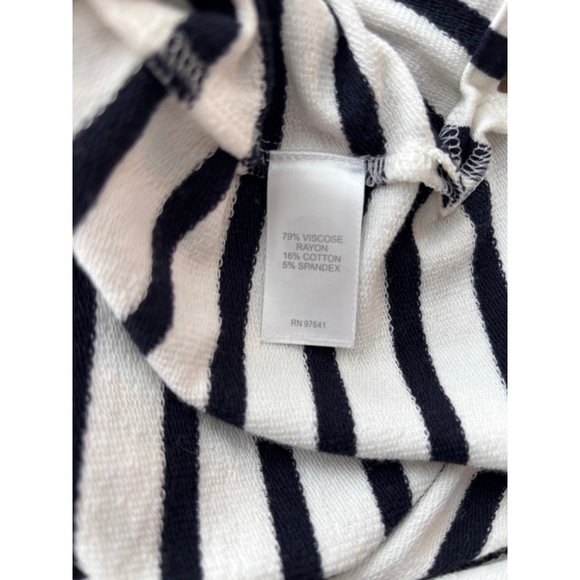 J.Jill Large Petite Long Sleeve White and Navy Striped Long Sleeve Casual Comfy - Picture 8 of 9